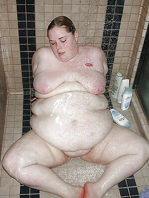 second-rate down in the mouth mature woman in shower espy thru